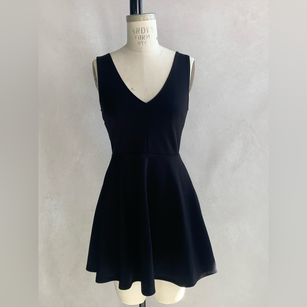 V-Neck Fit and Flare Little Black Dress.